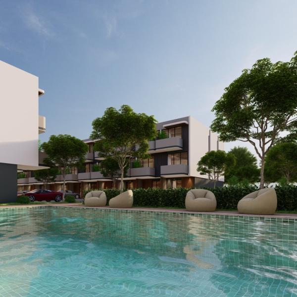 Таунхаус с 4 Спальнями на Продажу в La Dimora Residence | C-11 Middle Single Row с Видом на Сад и Сообщество