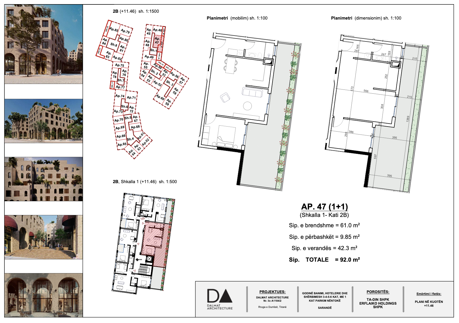 Modern 2+1 Lägenhet till Salu i Saranda – 92 m², 2:a Våningen, Lyxresidens Nära Stranden med Fulla Bekvämligheter