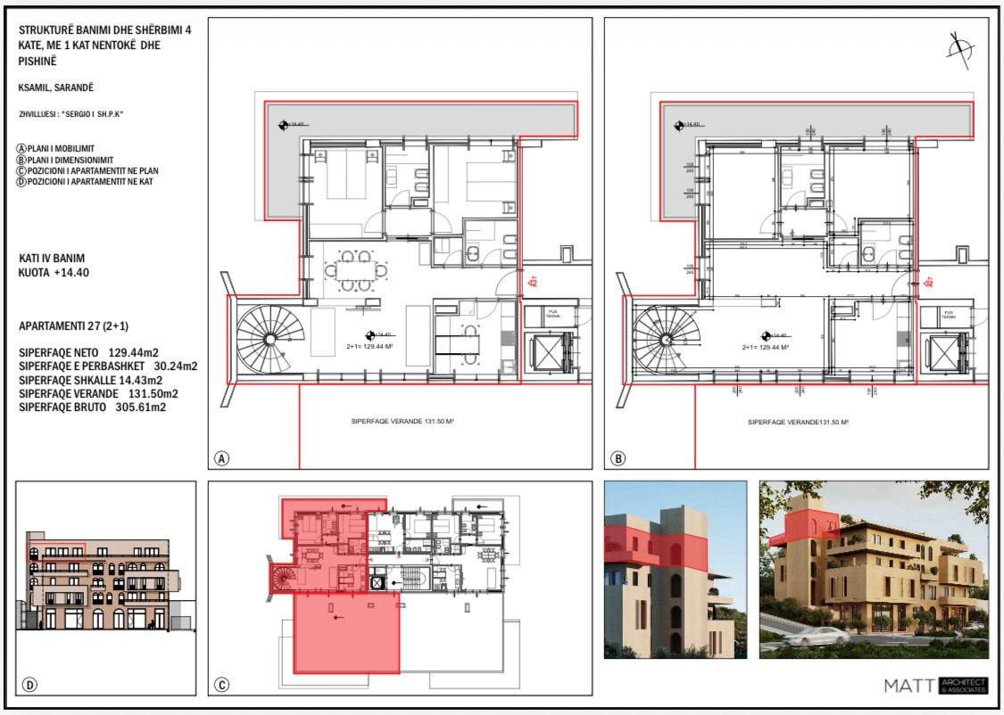Luxury Apartment  with Private Pool for Sale in Ksamil – Sea View Residence | 305.61 m² Total Area