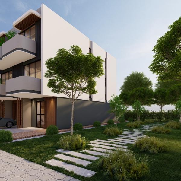 Townhouse for Sale in La Dimora Residence | B-4 Middle Single Row with Garden & Community Views