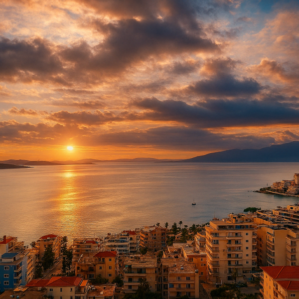 Sea View Penthouse for Sale in Saranda – 2 Bedroom Apartment with Garage on Main Street