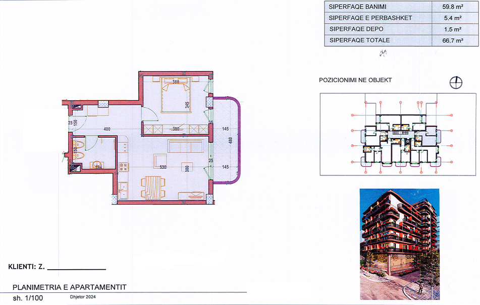 1-Bedroom Apartment for Sale in Saranda – Mitat Hoxha Street, 100m from the Sea