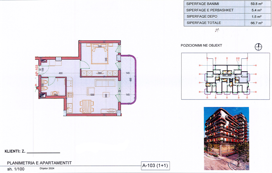 1-Bedroom Apartment for Sale in Saranda – Mitat Hoxha Street, 100m from the Sea