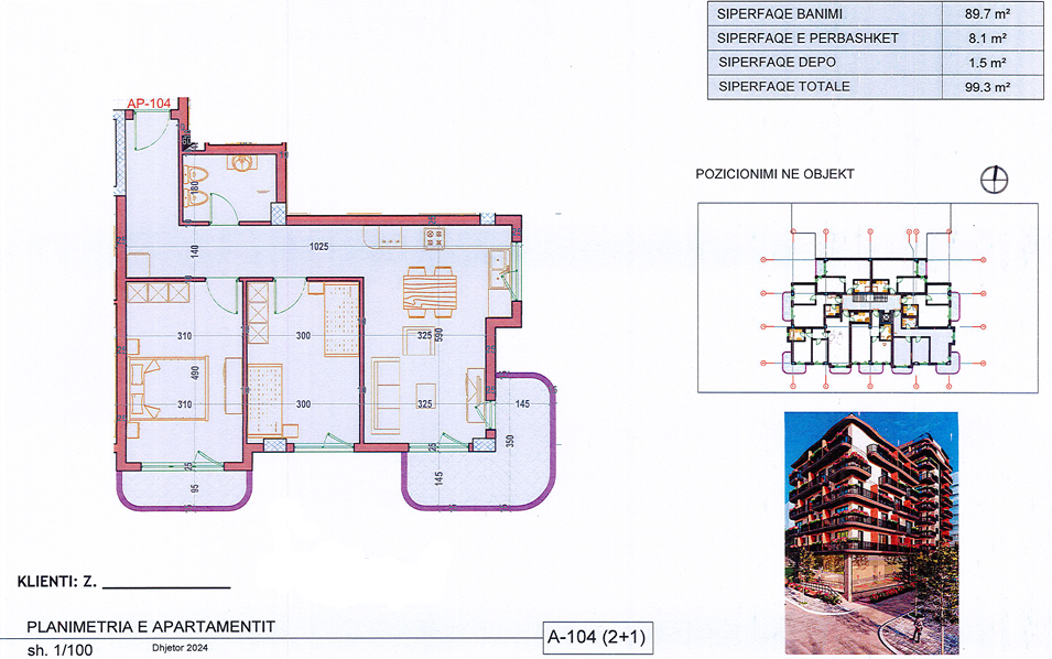 2-Bedroom Apartment for Sale in Saranda – Mitat Hoxha Street, 100m from the Sea