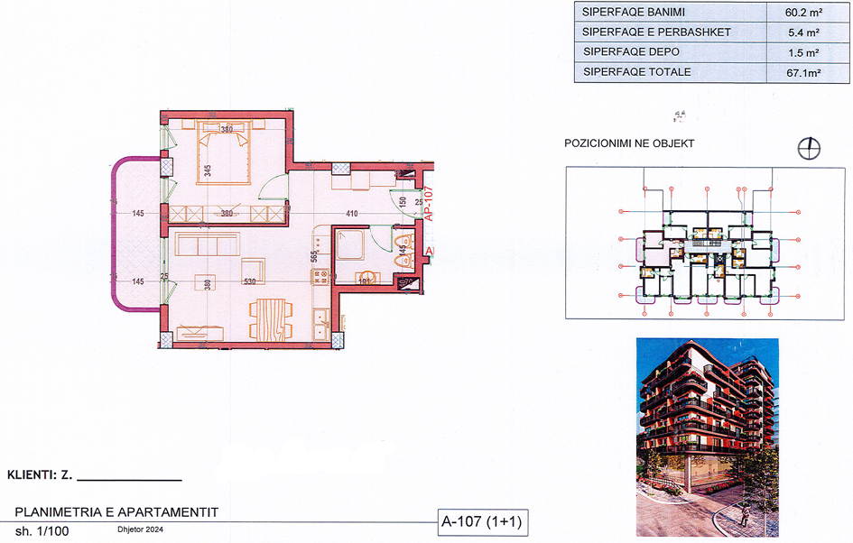 1-Bedroom Apartment for Sale in Saranda – Mitat Hoxha Street, 100m from the Sea