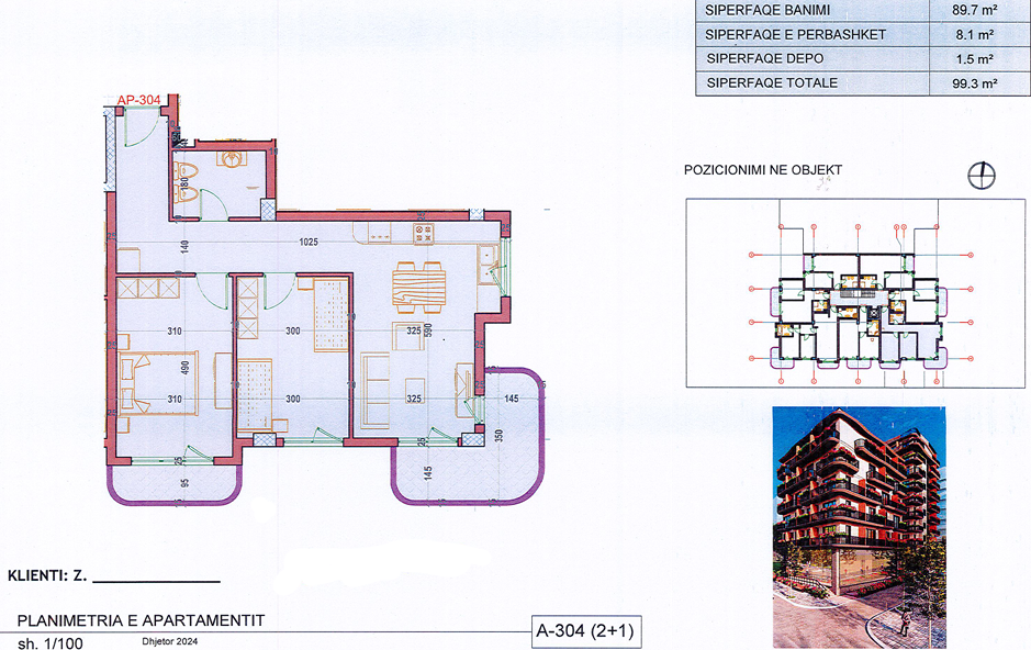 2-Bedroom Apartment for Sale in Saranda – Mitat Hoxha Street, 100m from the Sea
