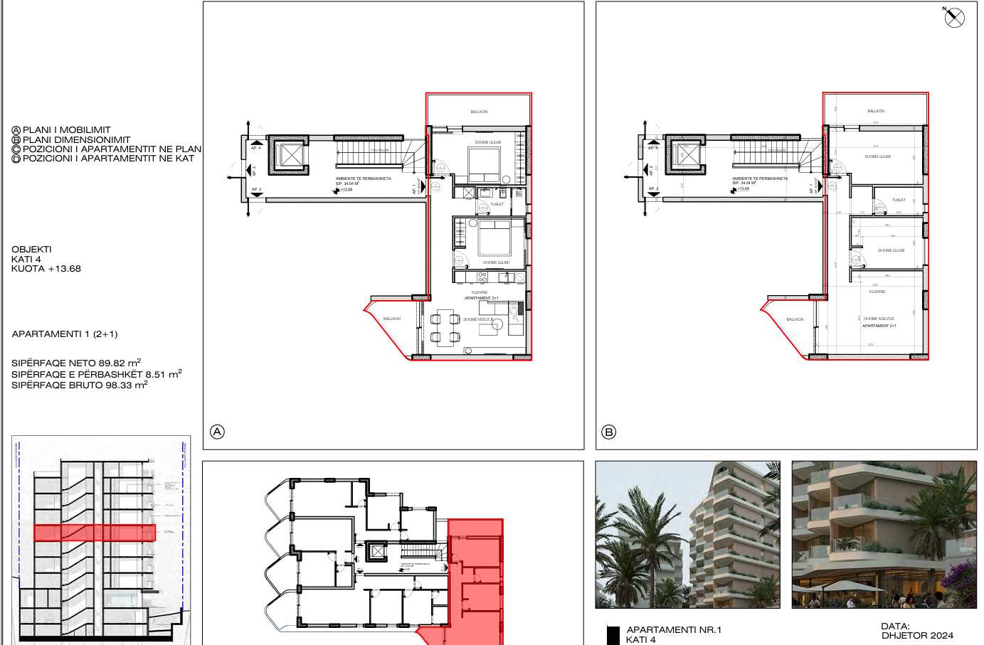 2-Bedroom Apartment with Sea View – 4th Floor, The Wave