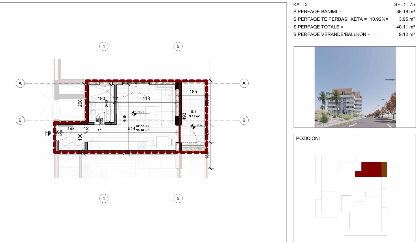 Studio Apartment for Sale in Saranda – New Building, 2nd Floor, Main Street Access Near the Beach