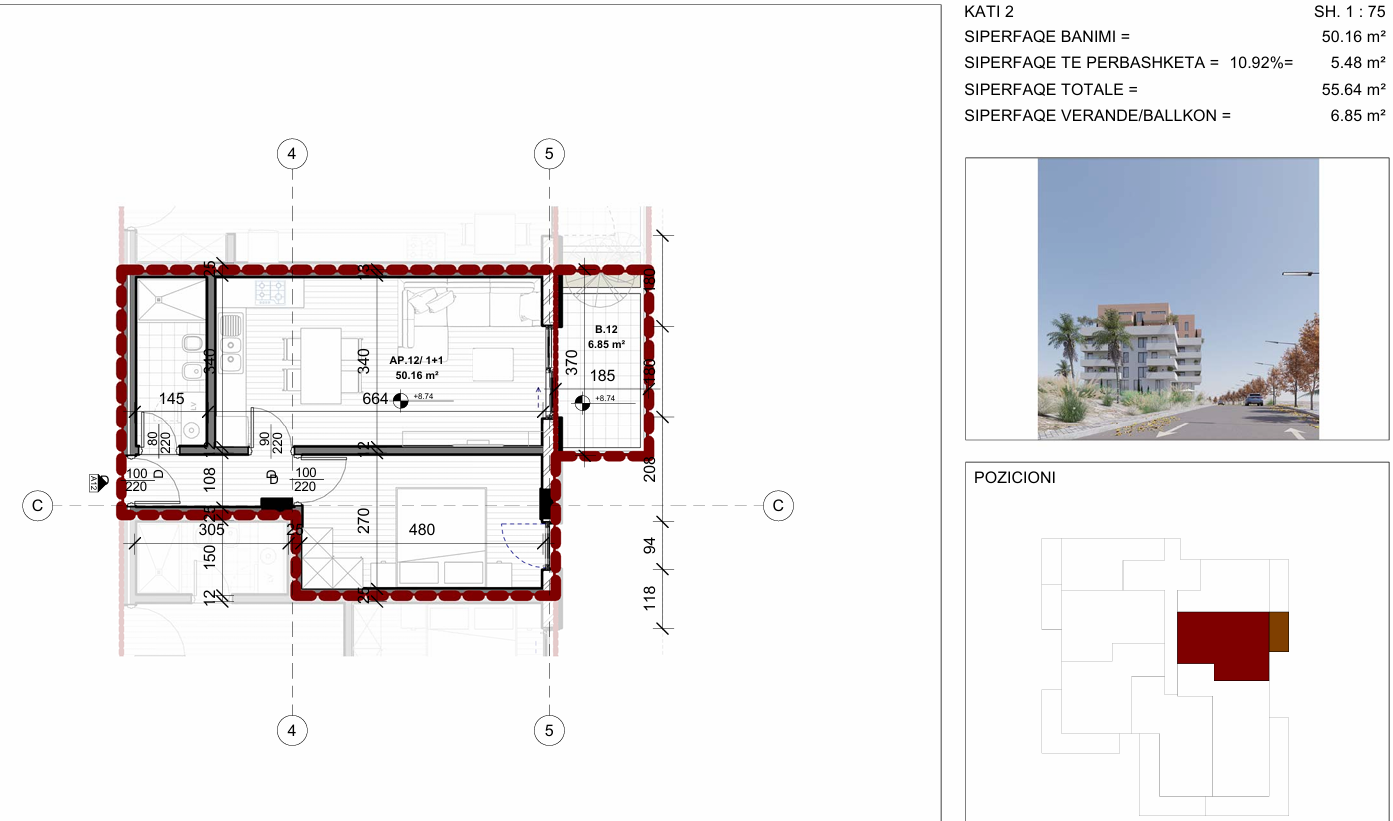 Perfect 1-Bedroom Apartment for Sale in Saranda – 62.49 m², 3rd Floor, Near Beach & Main Road