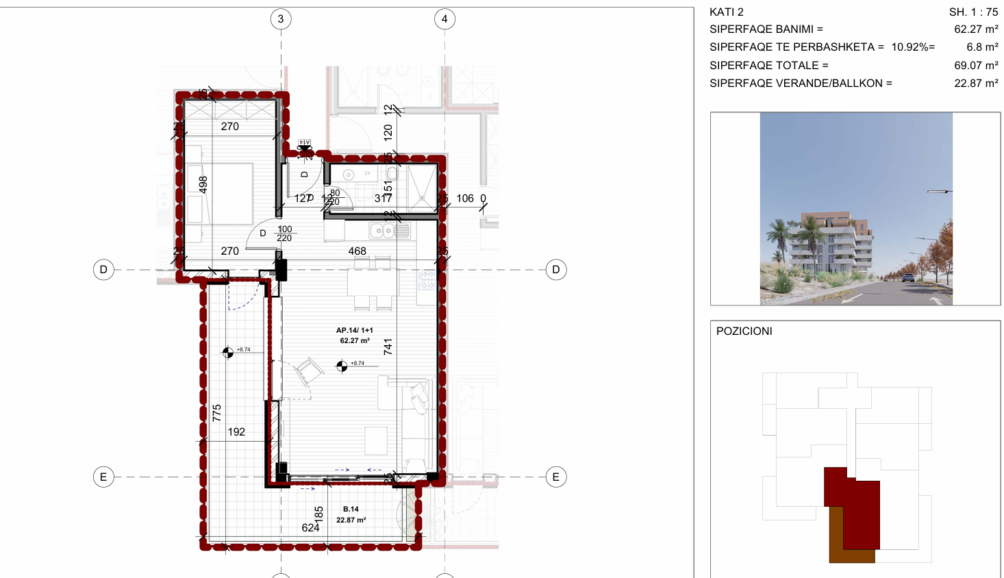 1-Bedroom Apartment for Sale in Saranda – New Building, 91.94 m², Second Floor, Near Beach & Main Street