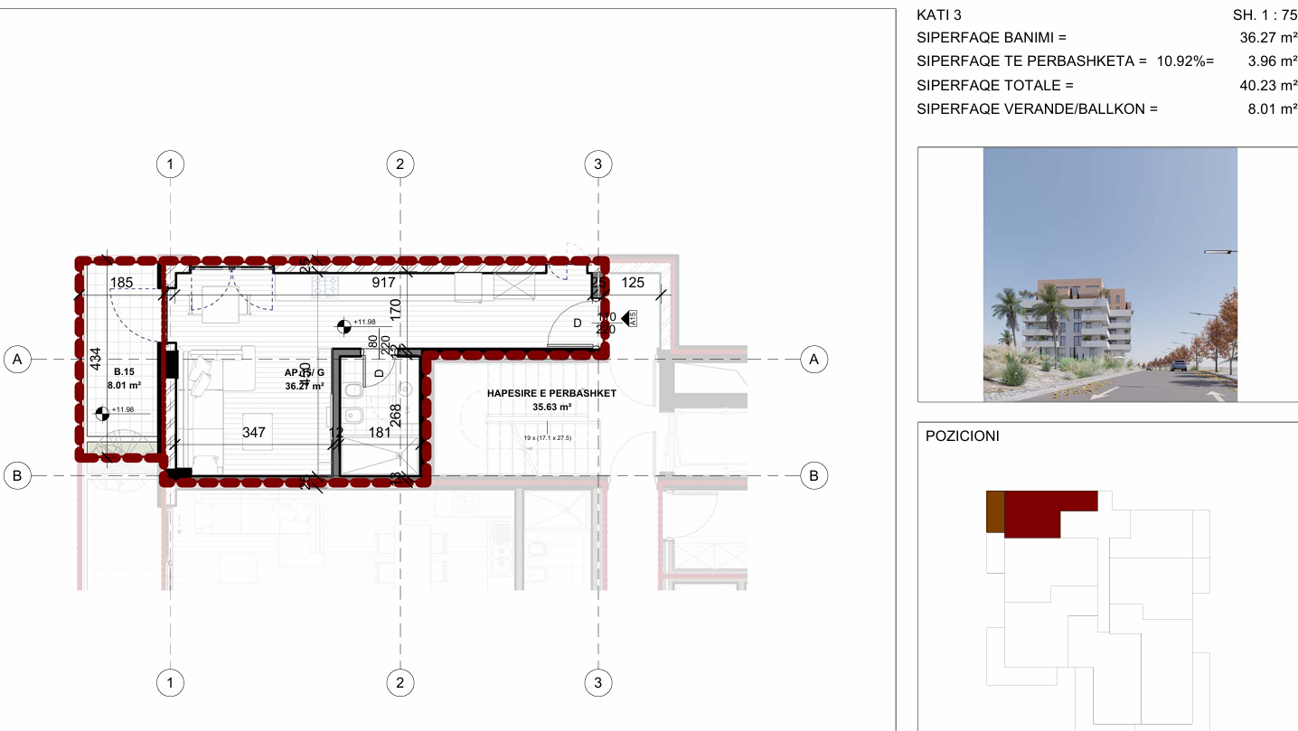Studio Apartment for Sale in Saranda – Third Floor, New Construction, 3 Minutes from the Beach