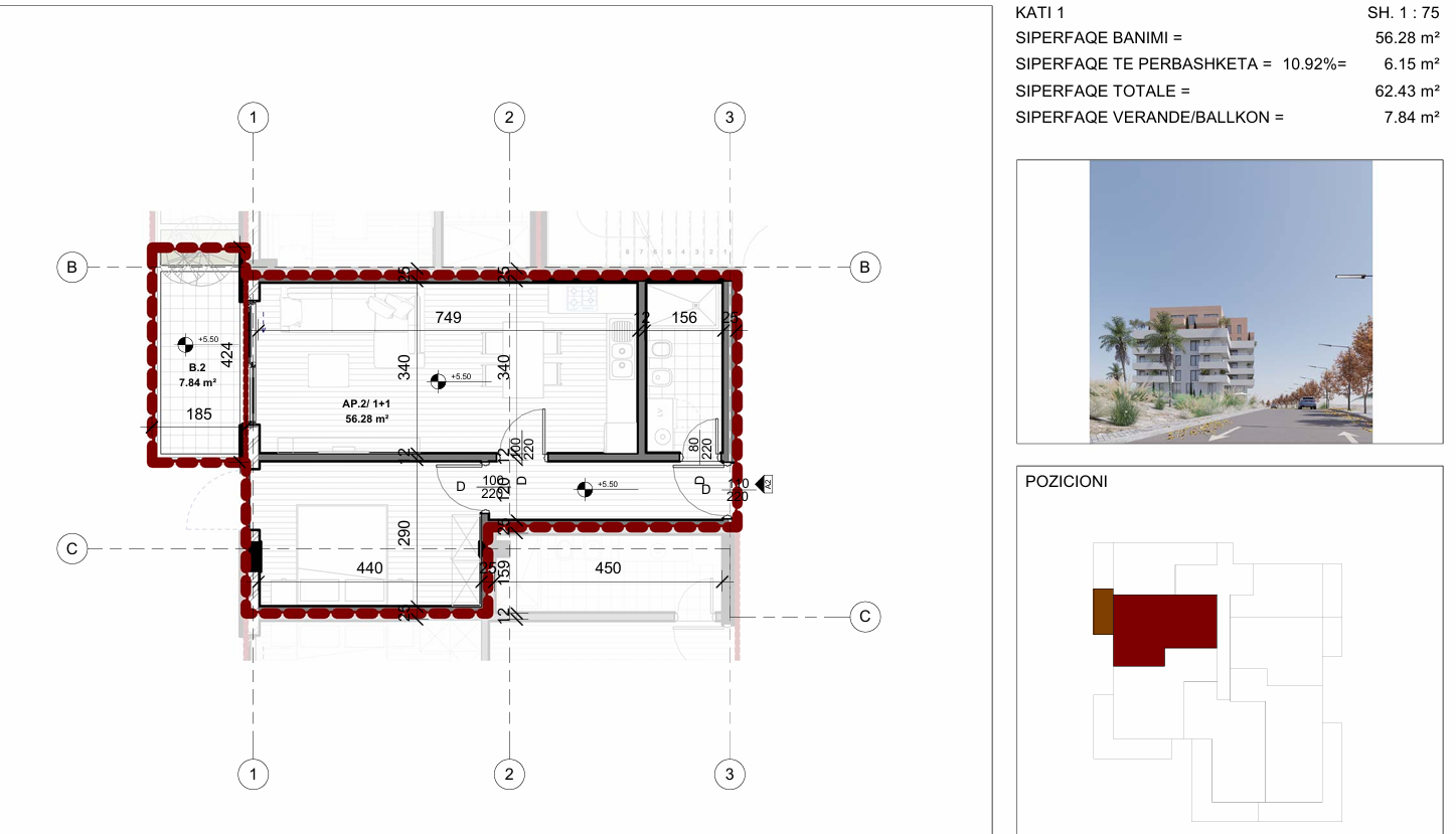 Modern 1-Bedroom Apartment for Sale in Saranda – New Building, 1st Floor, Near Beach & Main Street