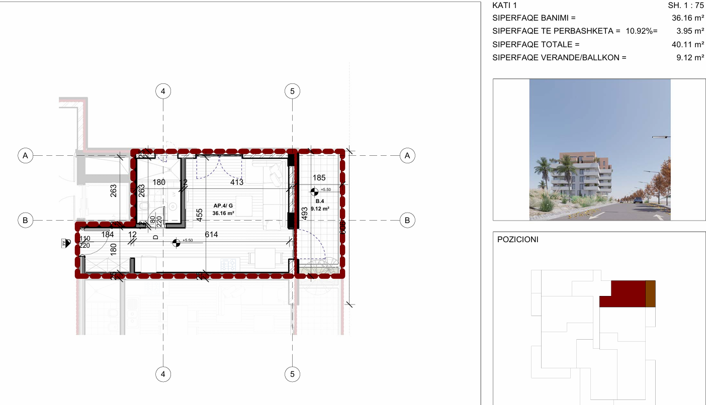 Studio Apartment for Sale in Saranda – New Building, 1st Floor, Main Street Access Near the Beach