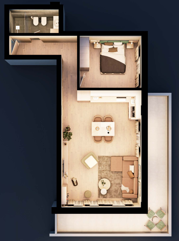 Premium 1-Bedroom Apartment for Sale in Saranda – New Build, 3rd Floor, 3 Installments, Near the Beach