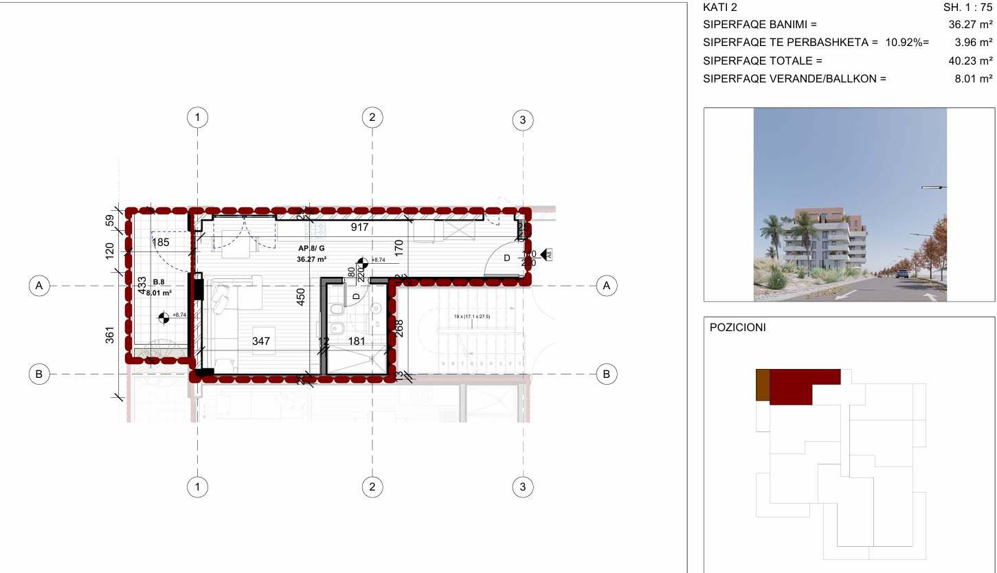 Spacious Studio Apartment for Sale in Saranda – Second Floor, New Construction, 3 Minutes from the Beach