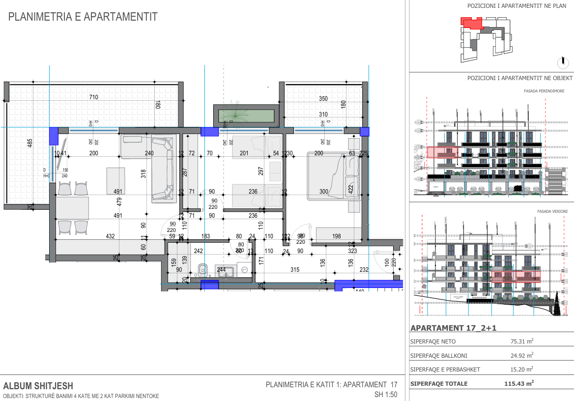 1-Bedroom Apartment for Sale in Saranda – New High-Quality Building, 64 m², 3rd Floor, €130,000