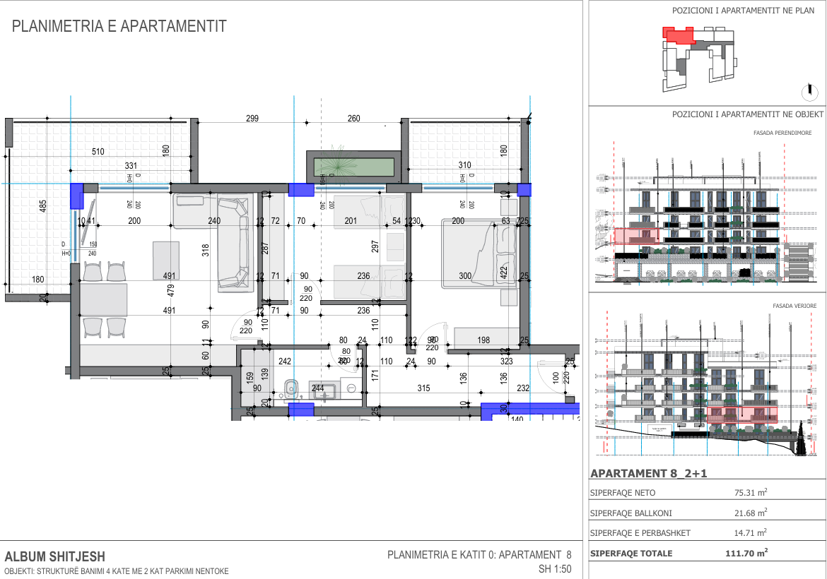 Seaview 1-Bedroom Apartment for Sale in Saranda – 76 m², 3rd Floor, New High-Quality Building, €150,000