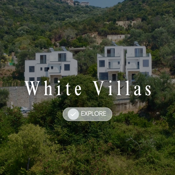 WHITE VILLAS  BORSH , SARANDE by "Klajdi Construction" - Luxury Villas with Private Pool for Sale