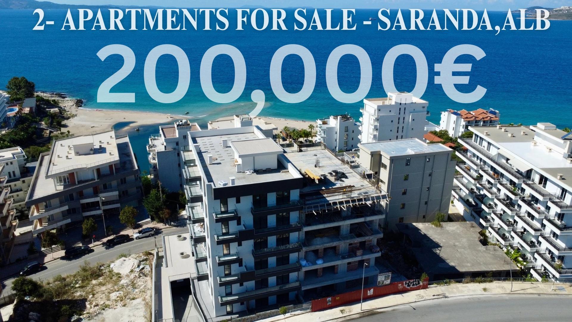 Квартира с видом на море, 2 спальни, на продажу в Саранде – 109 м², новое здание, 100 м от пляжа, 5-й этаж