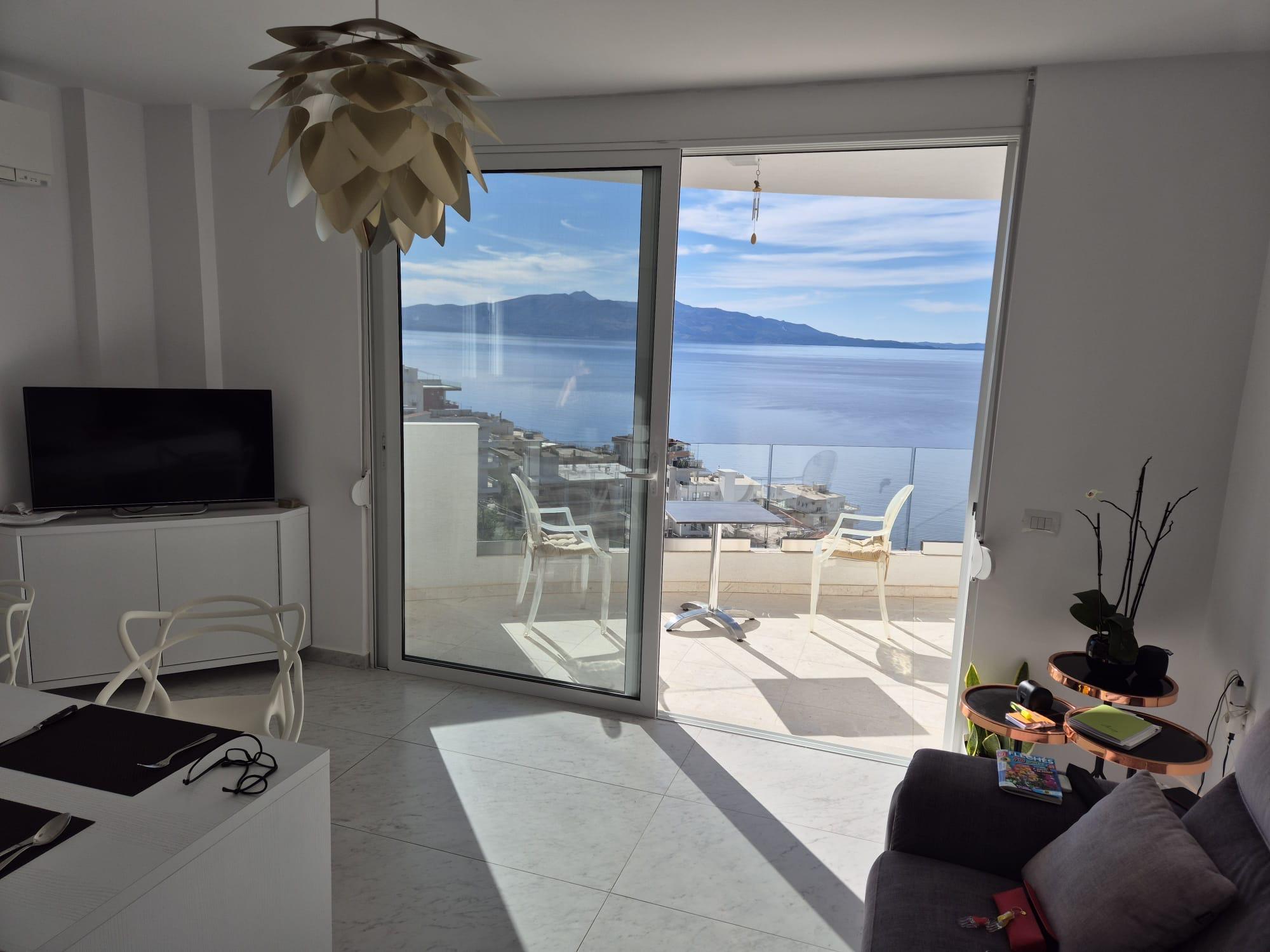 Sea View Apartment for Sale in Saranda – 2 Bedrooms, Furnished, Parking, New Building