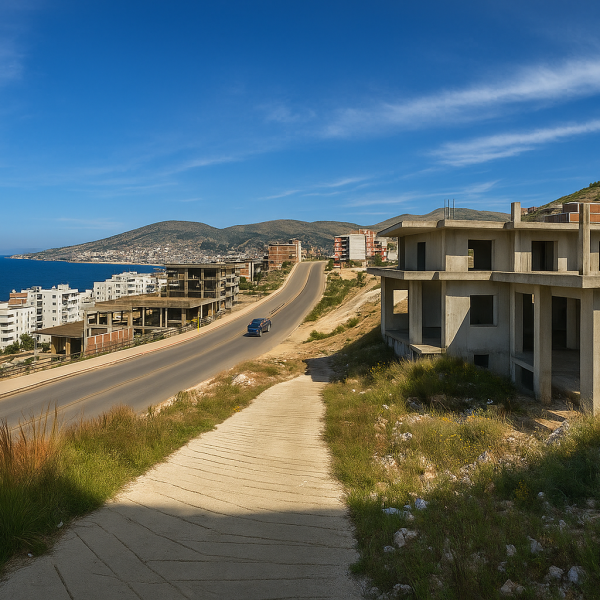 Godinë 2-katëshe në shitje në rrugën kryesore me pamje nga deti në Sarandë – Mundësi investimi