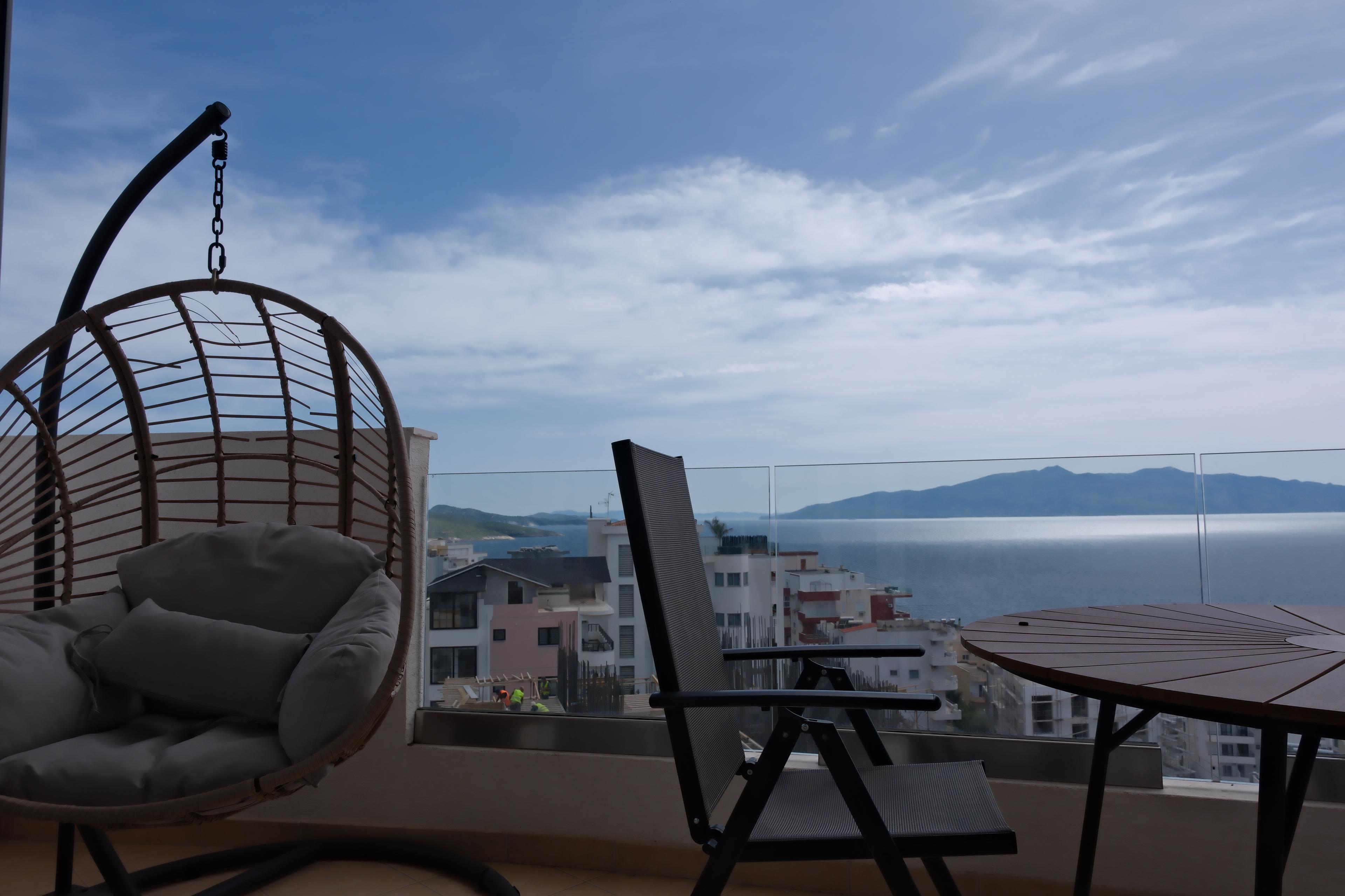 Sea View 2-Bedroom Apartment for Sale at White Residence 1, Saranda – Fully Furnished with Panoramic Views