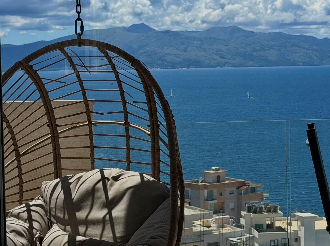 Sea View 2-Bedroom Apartment for Sale at White Residence 1, Saranda – Fully Furnished with Panoramic Views