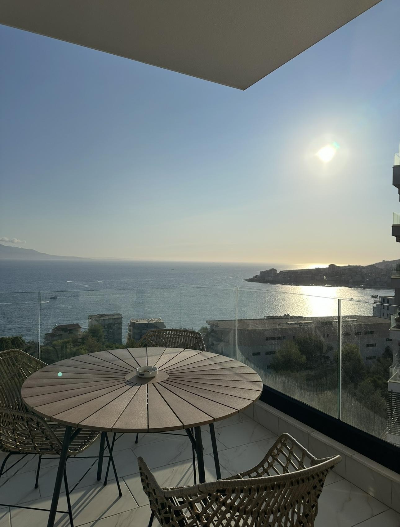 Seaview 1-Bedroom Apartment for Sale in Saranda – Skënderbeu Street, Fully Furnished