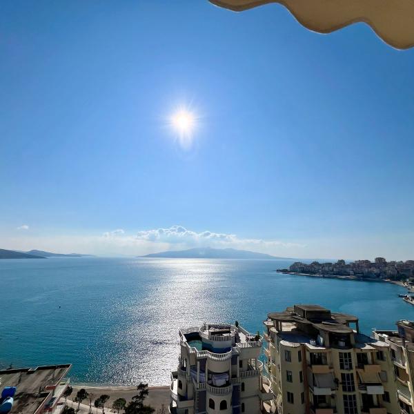 Luksusowe mieszkanie 1+1 na sprzedaż w Sarandzie – Zapierający dech w piersiach widok na morze 360°