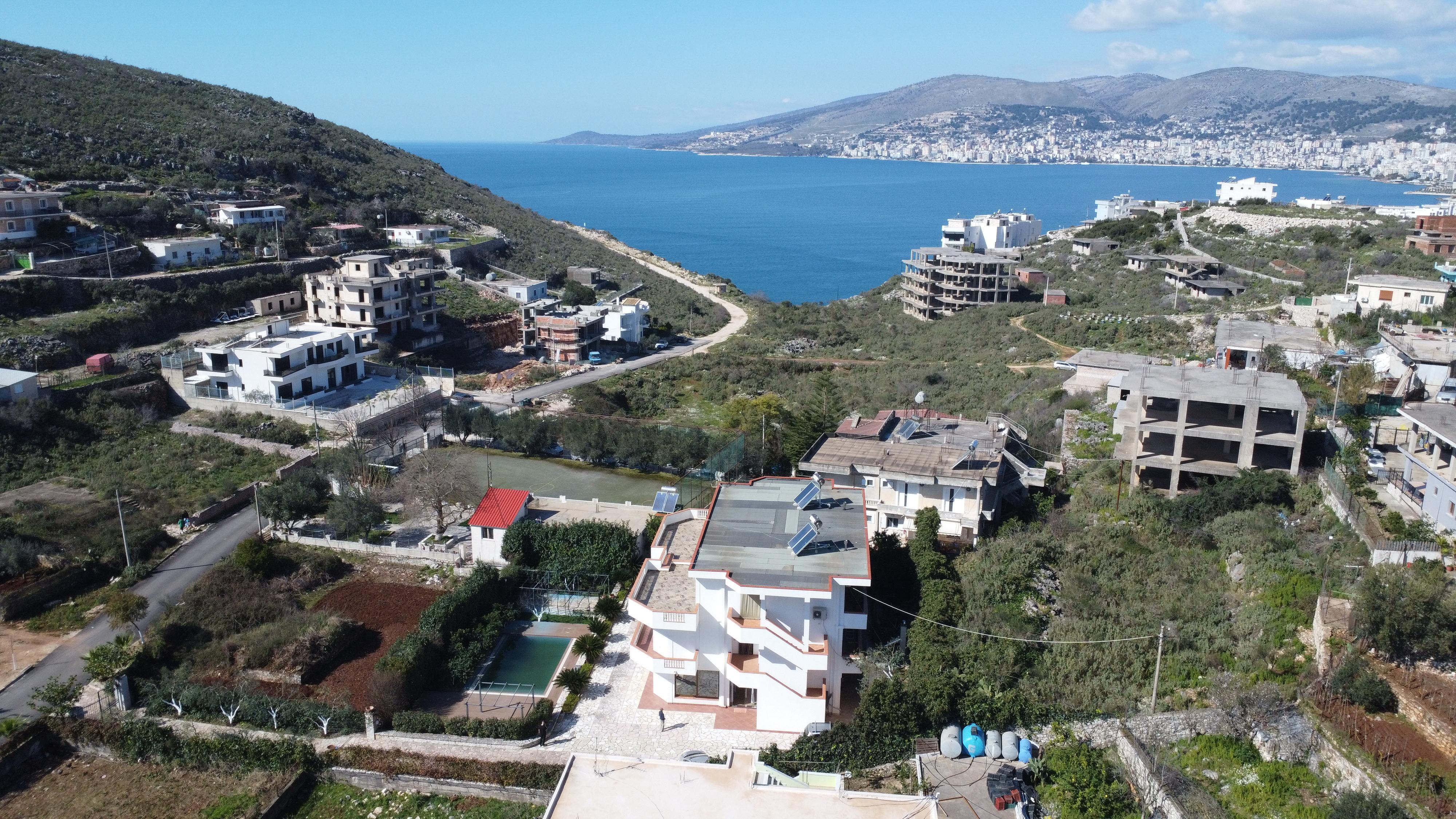 Seaview Villa With 12 Rooms for Sale in Saranda, Albania – Large Estate with Pool and Service Area