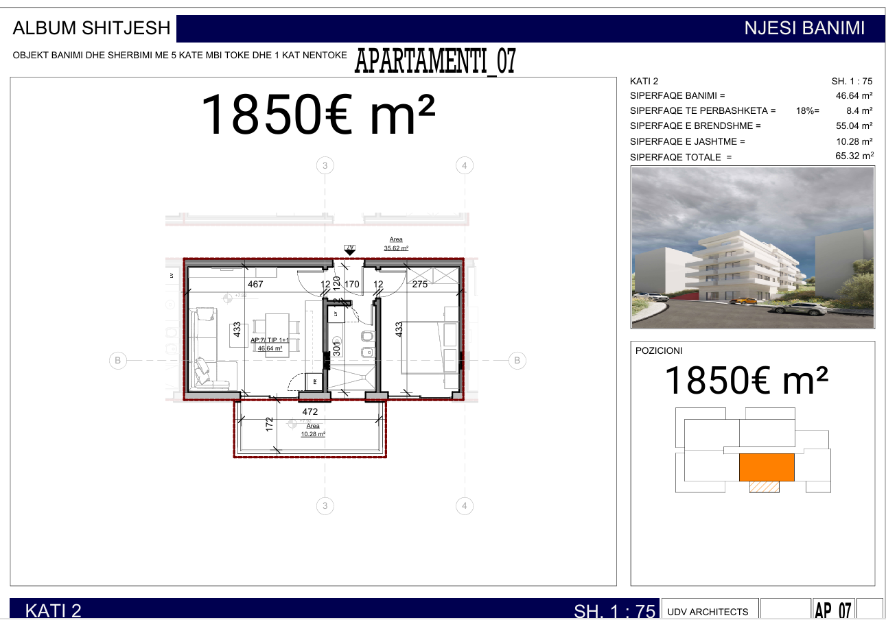 1-Bedroom Apartment for Sale on Rruga Butrinti – New Building, 65.32 m²