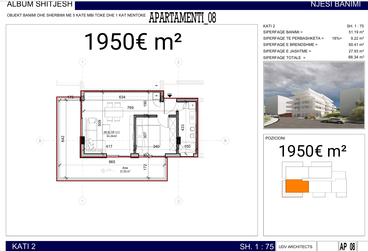 1-Bedroom Apartment for Sale on Rruga Butrinti – New Building, 88.34 m²