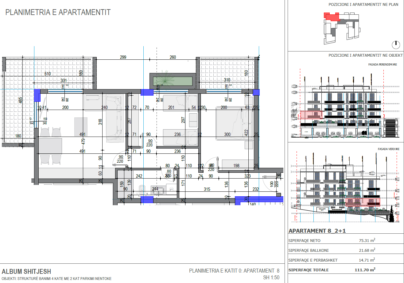 Seaview 1-Bedroom Apartment for Sale in Saranda – 76.83 m², New Building on Panorama Street, First Floor