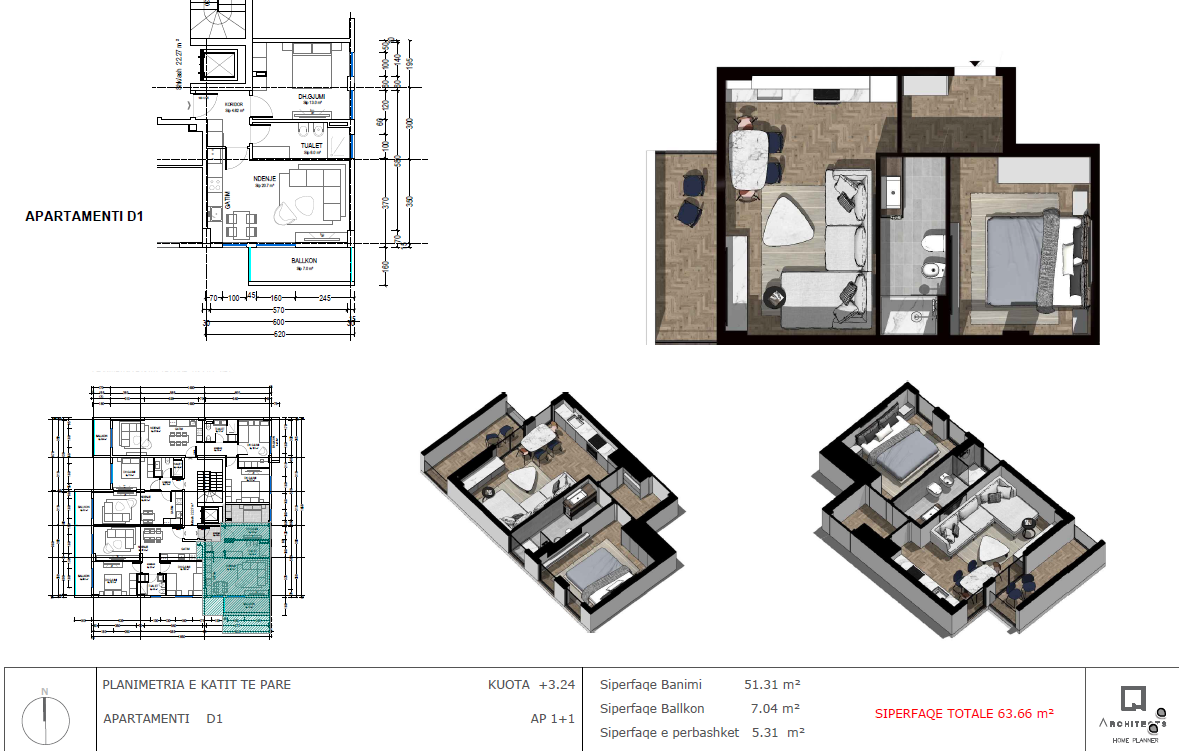 Apartment Property for Sale in Saranda – 1+1 on Butrinti Road