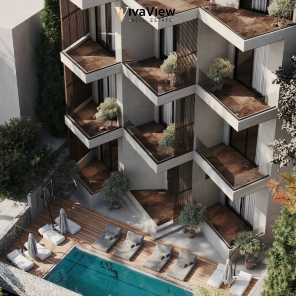 Superbe appartement 1+1 avec vue sur la mer à Ksamil – 59,3 m² | Troisième étage, balcon et piscine